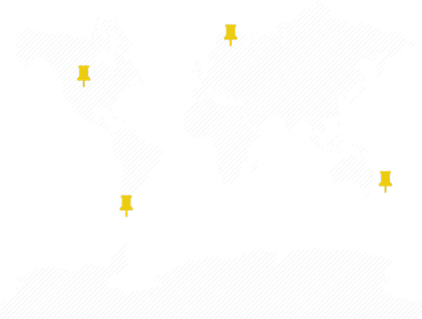 A graphic depiction of Earth's continents with yellow pins marking each research campaign's points of observation.